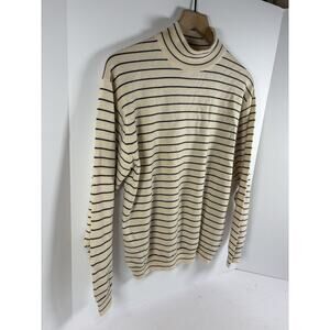 Gucci Vintage Striped Sleeveless Turtleneck Sweater Vest Wool Silk Italy M